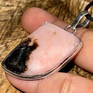 Pink Peruvian Opal Pendant 1 7/8”